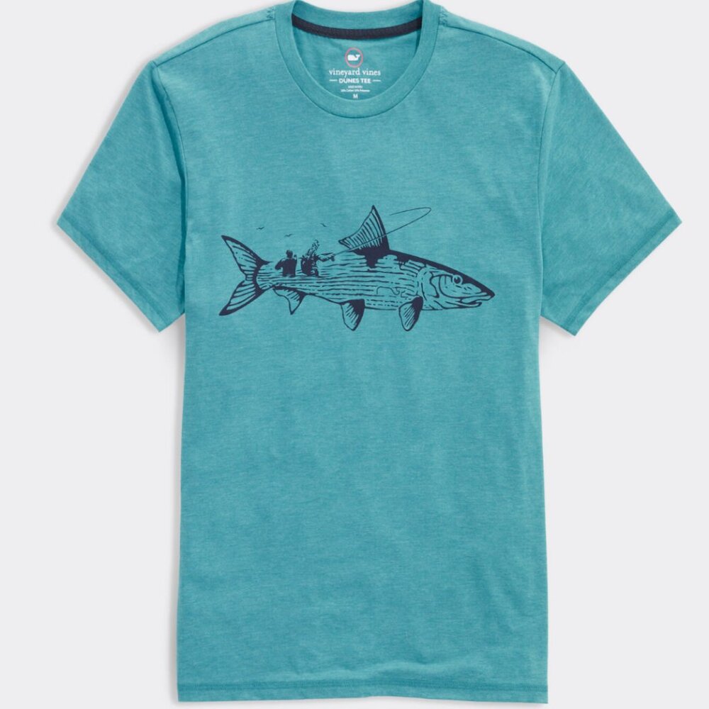 Vineyard Vines Men’s Fishing T-Shirt, Short Sleeve Bonefish Tee XL Gift for Dad